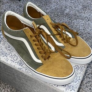 Corduroy Vans Men's Olive and Brown Sneakers